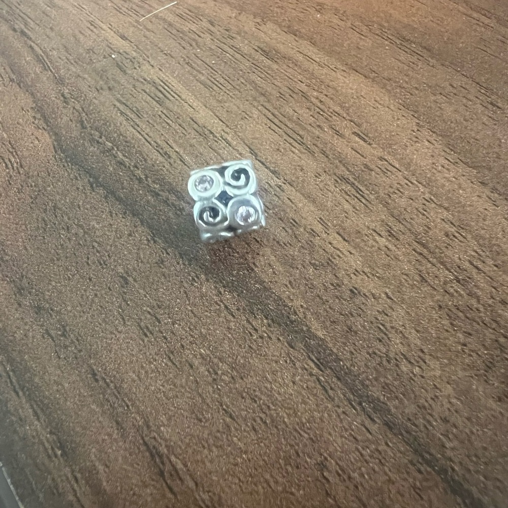 Pandora Silver and Pink Swirl Charm